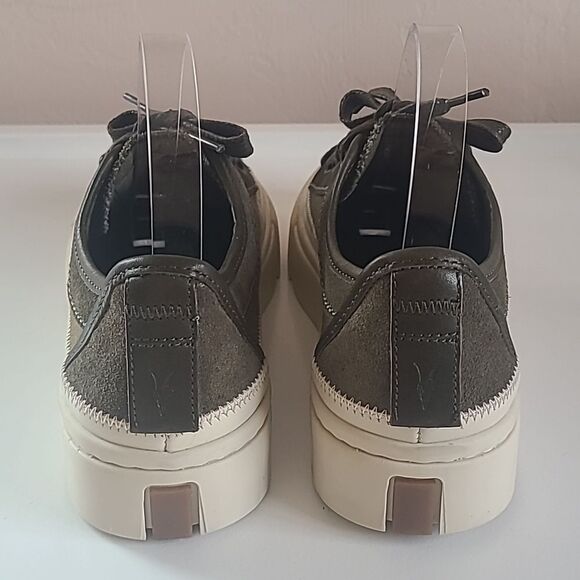 All Saints Olive Green Platform Leather & Canvas Sneakers Size EU 40 - Picture 5 of 14